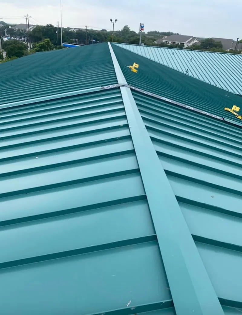 Green commercial metal roof ridge and valley for Metal Roof Repair in Destin